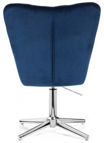 LuxuryForm DESIGN Kreslo AURORA VELUR na striebornom kríži - modré