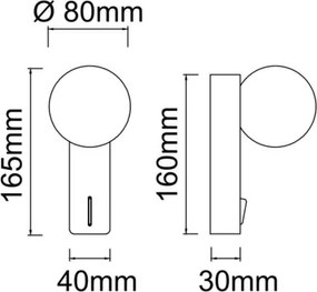 Open Design OR85570 - Nástenné svietidlo BOLETTA 1xG9/8W/230V čierne