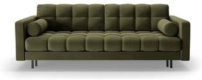 Zelená zamatová rozkladacia/s úložným priestorom pohovka 222 cm Bali – Cosmopolitan Design