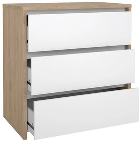 Biela/v prírodnej farbe komoda v dekore duba 80x84x48 cm Next – Tvilum