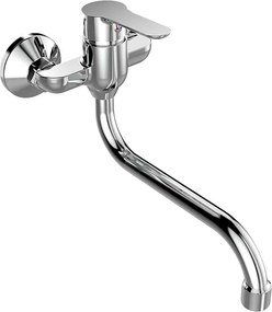 Mereo, Mereo Drezová nástenná batéria, Zuna, 100 mm, s ramienkom rúrkovým ø 18 mm - 300 mm, chróm, MER-CB301A06Z
