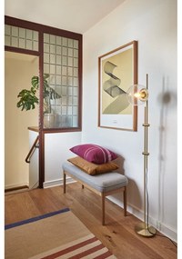 Stojacia lampa v mosadznej farbe so skleneným tienidlom (výška 147 cm) Bubble – Hübsch