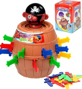KIK Arkádová hra Mad Pirate barrel Stab the pirate 9 x 9 x 12,5 cm