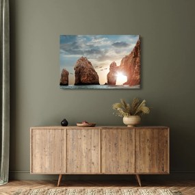 Obraz - Západ slnka nad útesmi (90x60 cm)