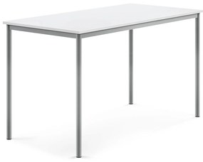 Stôl SONITUS, 1600x800x900 mm, HPL - biela, strieborná