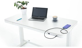 Výškovo nastaviteľný stôl OfficeTech 2, 120 x 60 cm, biela