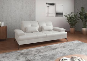XXXLutz 2,5-MIESTNA POHOVKA, biela, kombinácia pravá koža/látka Sit & More - Sedačky - 000144011783