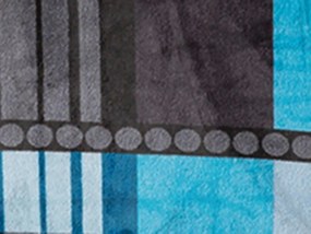 XPOSE® Mikroplyšová deka MÁŠA - sivá/modrá 200x220 cm