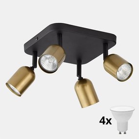 LED bodové svietidlo TOP 4xGU10/10W/230V zlatá/čierna