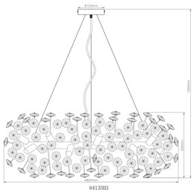 Globo 64135H3 - LED Krištáľový luster na lanku KATRINA 20xG9/3,5W/230V