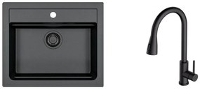 ALVEUS CZ SET ALVEUS ATROX 30 / 91 BLACK ADDITION jednoduchý sifon + BATERIE PRIMROSE 91 _ Komplet