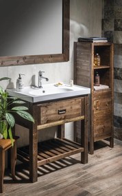 Sapho Sapho, BRAND umývadlová skrinka 130x73x50cm, morený smrek, BA131S