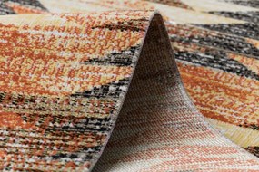 Moderný koberec MUNDO D5781 trojuholníky 3D outdoor oranžovo/ béžový