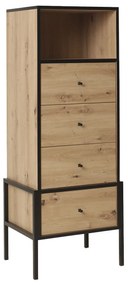 Komoda Atlama AM04, Farby: dub artisan / dub artisan + čierna