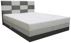 Manželská posteľ 180 cm Boxspring Marion Comfort (tmavosivá + svetlosivá) (s roštom a matracom). Vlastná spoľahlivá doprava až k Vám domov. 1056248