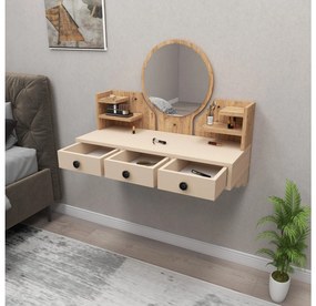 Toaletný stolík Makole (borovica atlantická + béžová) . Vlastná spoľahlivá doprava až k Vám domov. 1094113