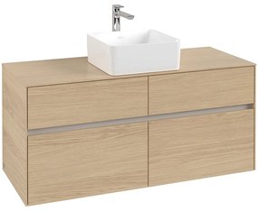 VILLEROY &amp; BOCH Collaro závesná skrinka pod umývadlo na dosku (umývadlo v strede), 4 zásuvky, 1200 x 500 x 548 mm, Nordic Oak, C04100VJ