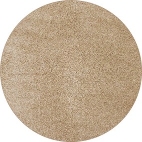 Kusový koberec Velur Ultra béžový kruh, 200x200 (priemer) kruh, béžová, obývacia izba, AladinWorld Expres
