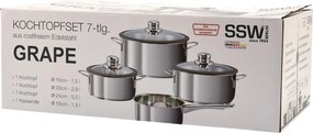 Sada hrncov (7 dielov) Grape, šedá