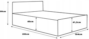 Posteľ 160x200 cm s matracom a úložným priestorom SPART1 Wotan