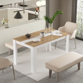 Obdĺžnikový jedálenský stôl Houseland Future 03 biely/dub Castello