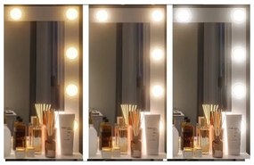 Veľký toaletný stolík biely s osvetlením 80 x 40 x 110cm