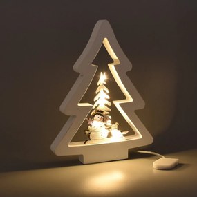 Vianočná LED dekorácia Stromček, 14,5 x 19 cm, teplá biela