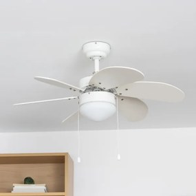 ZEVENTI - Stropný ventilátor FAMARA 1xE14/60W/230V biela