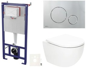 Závesný wc set SAT Fusion do ľahkých stien / predstenové vírové splachovanie SIKOSSTORFU71, 1 ks