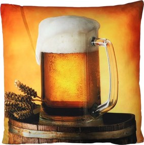 Jerry Fabrics Vankúšik s potlačou - Pivo | 40 x 40 cm