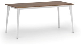 Rokovací stôl PRIMO OMEGA, 1600 x 800 mm, biela podnož, orech