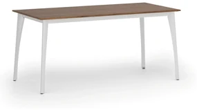 Rokovací stôl PRIMO OMEGA, 1600 x 800 mm, biela podnož, orech