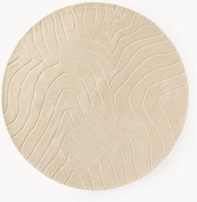 Okrúhly ručne tuftovaný vlnený koberec Aaron