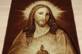 Kusový koberec Srdce Ježiša, 80x100, hnedá, obývacia izba, Weltom