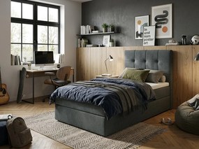 Čalúnená posteľ boxspring DIRELIS VIBE 90x200 cm tmavosivá Matrac: Bonell pružinová matrac