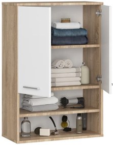 Kúpeľňová skrinka FIN H934 W64 2D 1P dub sonoma / biela