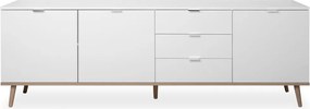 Široká komoda Göteborg, biela/dub sonoma