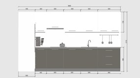 Nabytekmorava Moderná kuchynská linka Carmen - N 005 vysoký lesk farebné prevedenie: Bielá lesk/ Sivá lesk