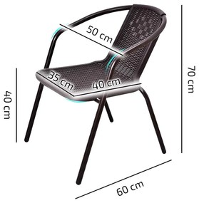 Záhradná stolička 50 x 60 x 70 cm čierna | jaks