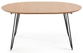 Rozkladací jedálenský stôl s doskou v dubovom dekore Kave Home Novaks, ø 120 cm