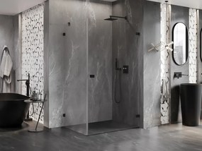 Mexen Lunar-B pravostranný výklopný sprchový kút 85 x 70 cm, číre sklo, čierna matná, 832-085-070-70-00-P
