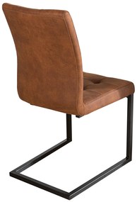 Stolička konzolová Oxford cognac iron