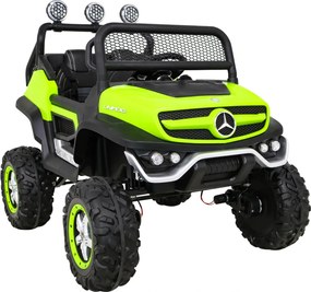 Ramiz Mercedes Benz Unimog pre deti Zelený + pohon 4x4