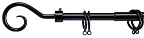 Čierna kovová garniža VALANCE LOOP 120-210 cm