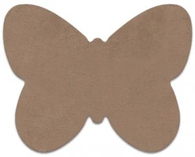 Koberec protišmykový SHAPE 3150 Motýľ Shaggy - camel, béžový plyš