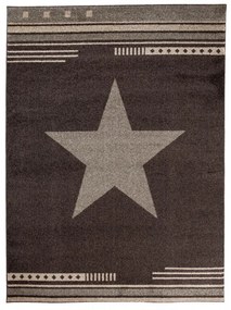 Kusový koberec Hviezda tmavo hnedý 2 140x190cm