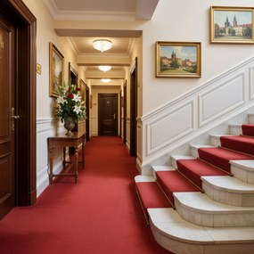 AladinWorld Expres, Metrážny koberec Monarch red, na mieru, šíře 4m, červená, ab (mriežka), chodba / predsieň