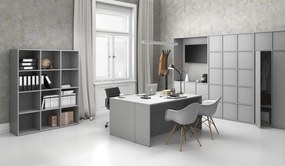 Regál FRAME, vysoký, 3 stĺpce, 2162 x 1299 x 450 mm, sivá