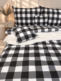INTERMEDIC SK Bavlnené posteľné obliečky Čiernobiela kocka 140x200 + 70x90 cm, 100 % bavlna, zips