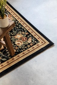 Hanse Home, Behúň Herat 105993 Black Cream, 80x240, čierna, chodba / predsieň